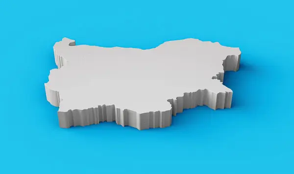 Una Mappa Reso Bulgaria Isolata Uno Sfondo Blu — Foto Stock