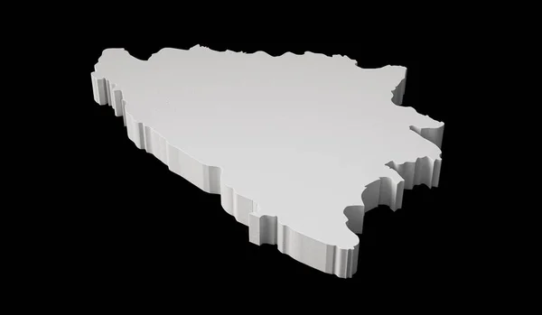 Mapa Bosnia Aislado Sobre Fondo Negro —  Fotos de Stock