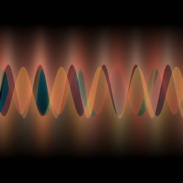 Illustrazione Onde Multiple Oscillanti Sovrapposte Molte Piccole Linee Verticali Digitali — Foto Stock