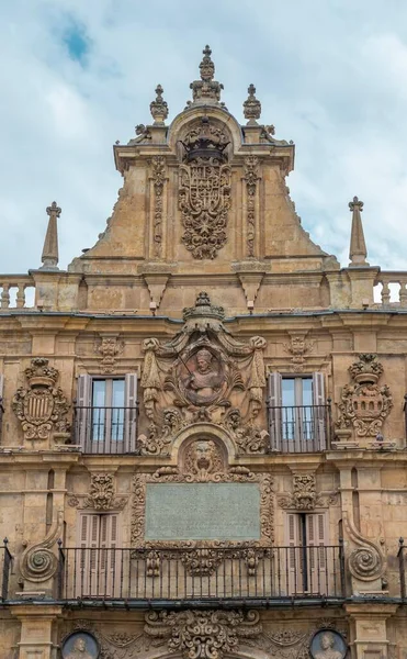 Plano Vertical Fachada Plaza Mayor Salamanca España — Foto de Stock