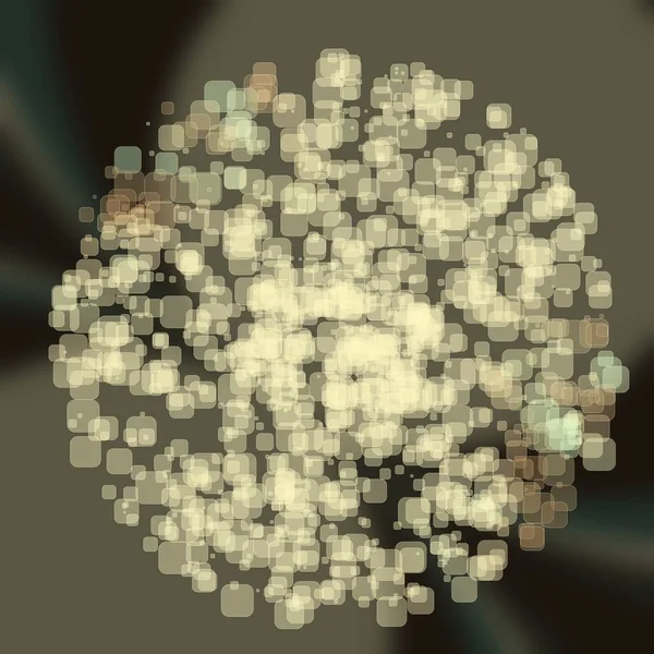 Abstrakt Geometrisk Sfär Många Fyrkantiga Glittrande Rymden Explosion Konfetti Rundade — Stockfoto