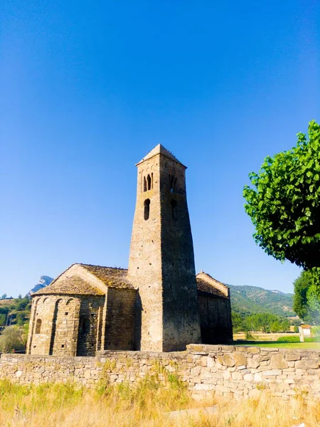 Old Little Church Background Mountains Pyrenees Spain Coll Nargo — Stock Photo, Image