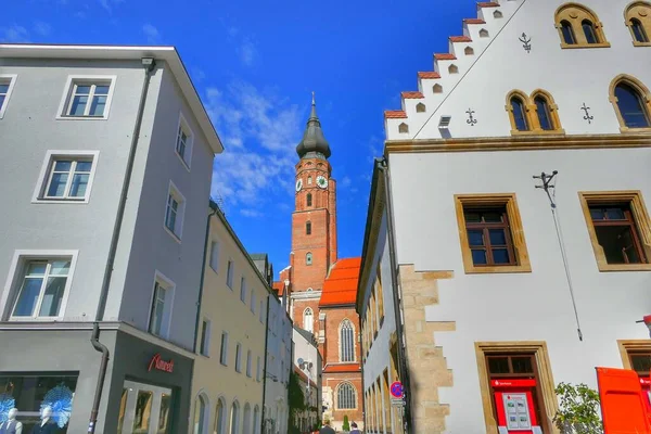 Foto Muestra Ciudad Fotografía Callejera Mientras Camina Través Straubing Baviera — Foto de Stock