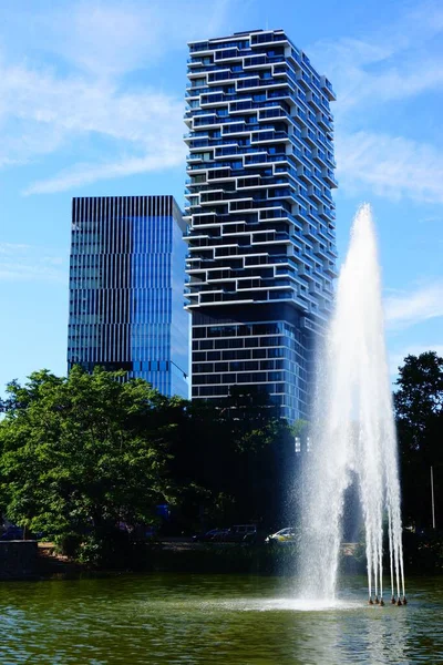 One Forty West Tower Seen Ludwig Erhard Anlage Frankfurt Germany — Stock Photo, Image