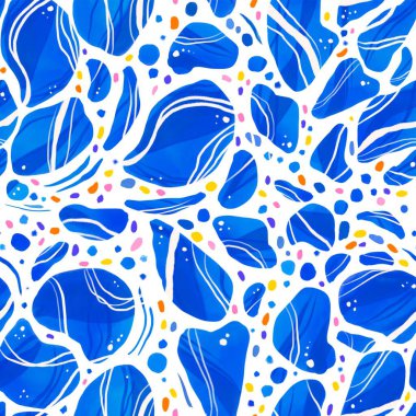 Yazın mavi bir gölette renkli kabarcıklar