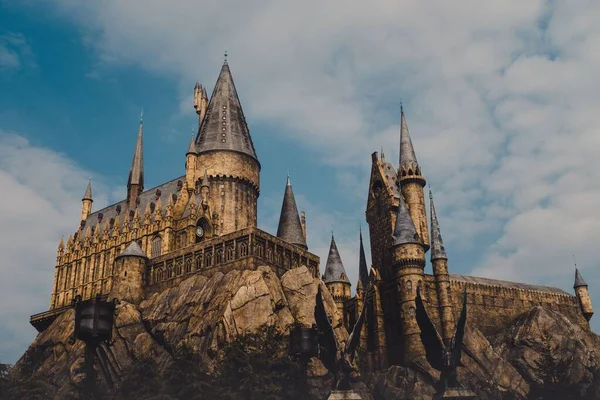 Una Toma Dramática Del Castillo Hogwarts Los Estudios Universal Japón — Foto de Stock