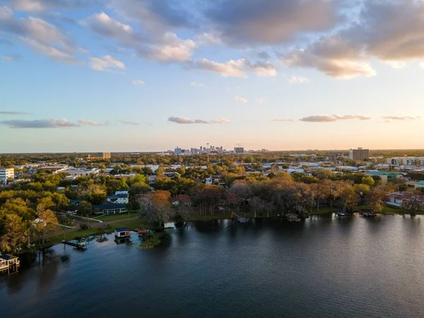 Вид Повітря Центрі Орландо Вінтер Парку Флорида Над Озером Кілларні — стокове фото