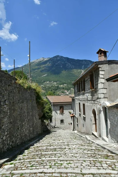 Uma Rua Estreita Cusano Mutri Uma Vila Medieval Província Benevento — Fotografia de Stock