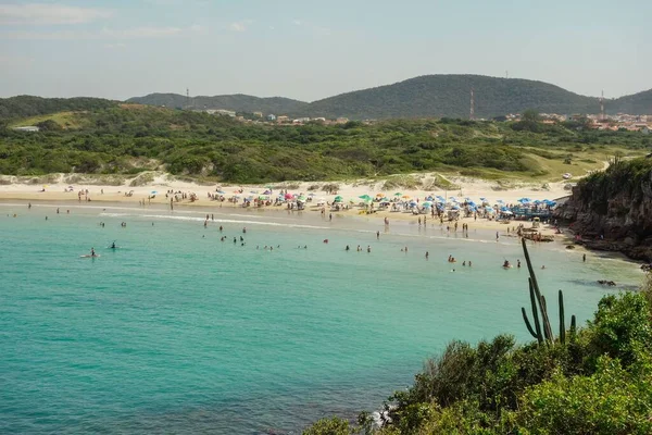 Panoramatický Výhled Pláž Conchas Brazilském Arraial Cabo Letním Dni — Stock fotografie