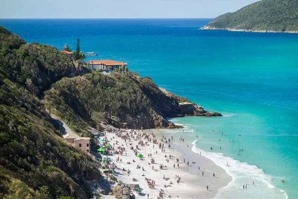 Paradisiacal Pláže Atalaia Arraial Cabo Pobřeží Rio Janeiro Brazílie Letecký — Stock fotografie