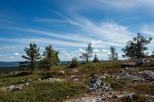 Harmonický Pohled Přírodu Vrcholu Hory Laponsku Finsko — Stock fotografie
