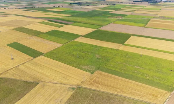 上から 田舎から 夏から 多くの耕作地が見られる風景 — ストック写真