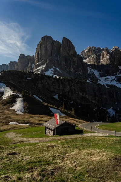 Meraviglioso Paesaggio Alpino Con Capanna Prato Giardini Del Passo Con — Foto Stock
