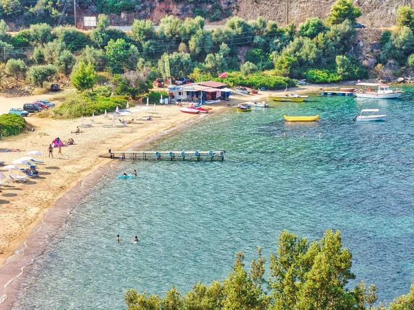Flygdrönare Bild Den Berömda Stranden Kanapitsa Skiathos Grekland — Stockfoto