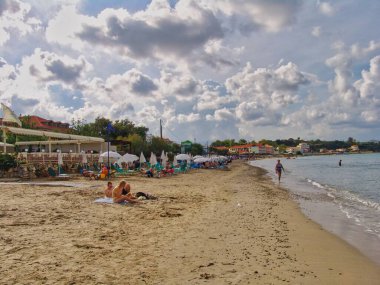 A famous beach in Tsilivi of Zakynthos island in Greece clipart