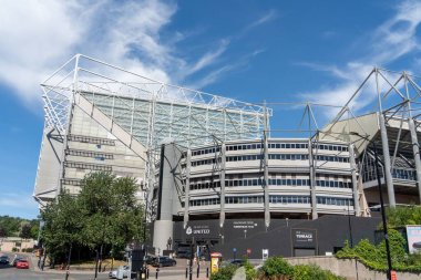 St James 'Park Stadyumu, Newcastle United futbol sahası güneşli bir günde Tyne, İngiltere üzerinde..