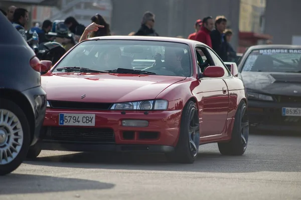 Ένα Drift Tuning Αυτοκίνητο Στέκεται Στο Paddock Ισπανία Montmelo — Φωτογραφία Αρχείου