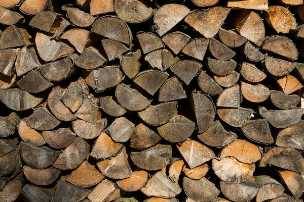Felled Timber Stapled Woods Heating Winter — Stock Photo, Image