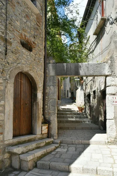Une Rue Étroite Cusano Mutri Village Médiéval Dans Province Bénévent — Photo