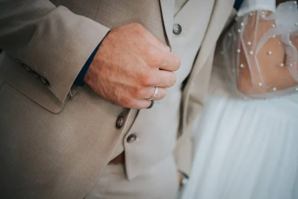 Een Close Shot Van Bruid Bruidegom — Stockfoto