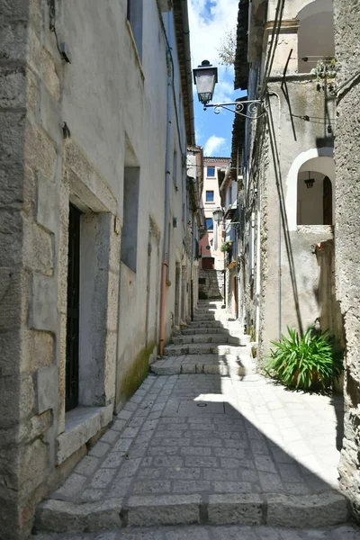 Narrow Street Cusano Mutri Medieval Village Province Benevento Campania — Stock Photo, Image