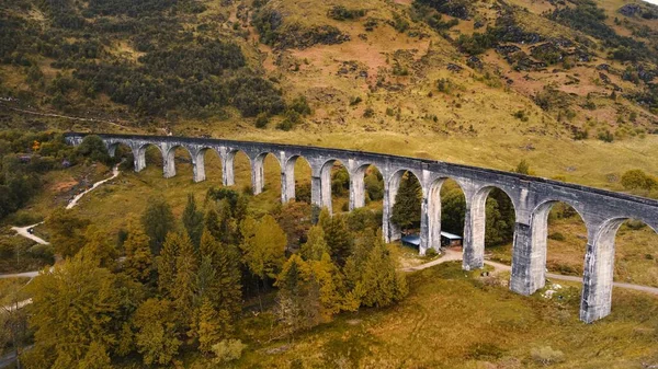 Eine Luftaufnahme Des Glenfinnan Viadukts Der West Highland Line Schottland — Stockfoto