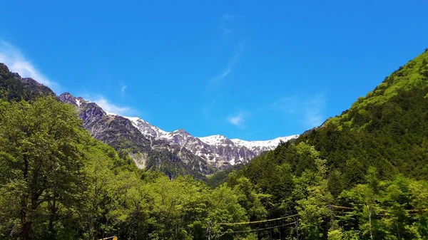 Kuzey Japonya Daki Nagano Alpleri Ndeki Kamikochi Tatil Köyünün Yeşil — Stok fotoğraf