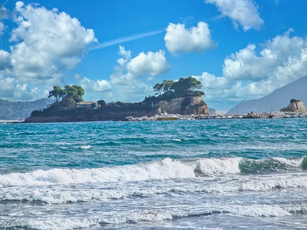 Uma Praia Famosa Laganas Zakynthos Ilha Greece — Fotografia de Stock