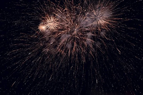 Belo Tiro Fogos Artifício Brilhantes Céu Noturno — Fotografia de Stock