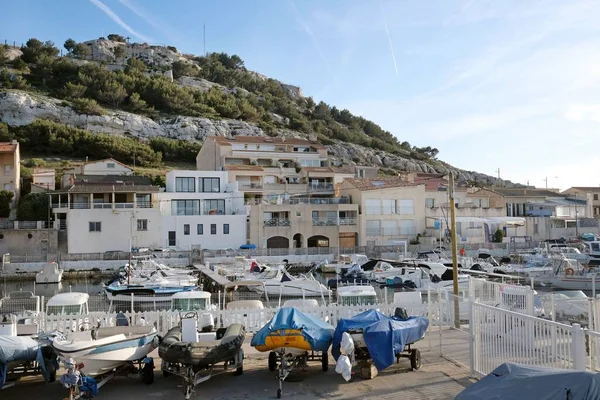 Ein Schöner Blick Auf Boote Hafen Von Marseille Frankreich — Stockfoto