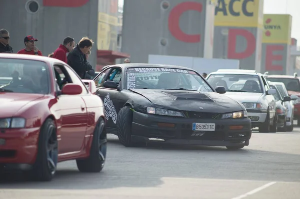Черный Nissan Silvia S14 Выходит Загона — стоковое фото