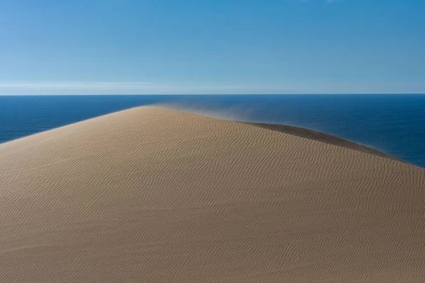ナミビア ナミビアの砂漠 海に落ちる黄色の砂丘の風景 — ストック写真