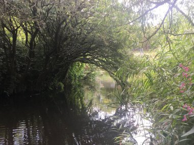 River Erewash a Tributary of the River Trent, Toton Fields Nature Reserve, Nottingham, İngiltere