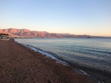 İsrail 'in Eilat kentindeki Kızıldeniz kıyıları