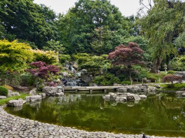 Güneşli bir günde Japonya 'daki Kyoto Garden' ın hava manzarası