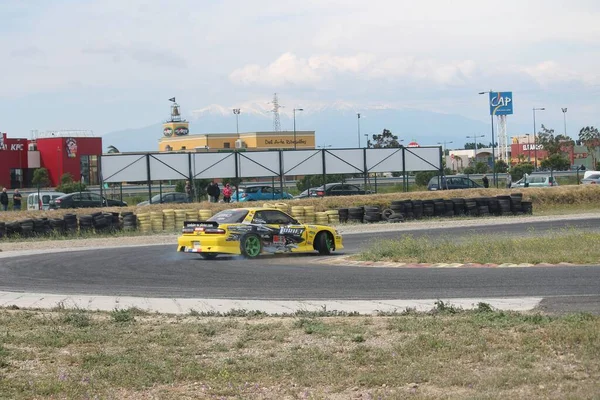 Drift Team Project Nissan Auto Pohybu Během Dne Rivesaltes Francie — Stock fotografie