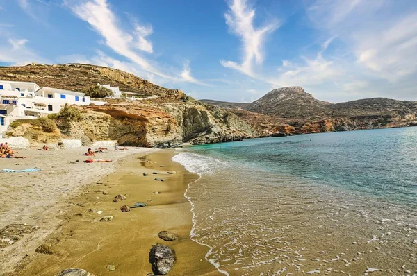 Wunderschöner Und Farbenfroher Strand Von Agali Insel Folegandros Kykladen Ägäis — Stockfoto