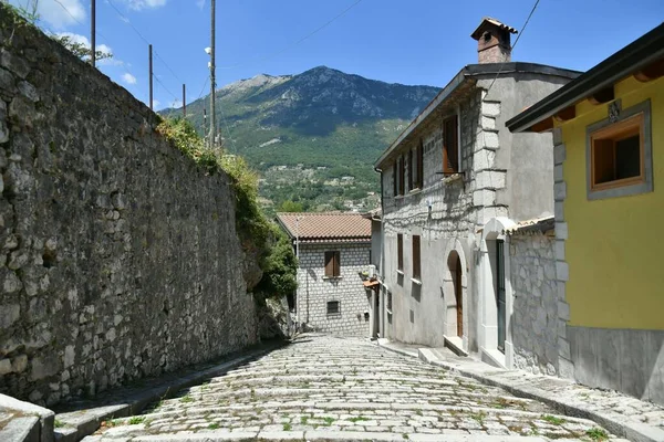 Narrow Street Cusano Mutri Medieval Village Province Benevento Campania — Stock Photo, Image