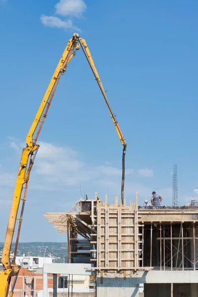 Construction Enterprises Bau Eines Vierstöckigen Hauses — Stockfoto