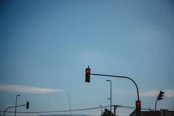 Stoplight Traffic Light Clear Blue Sky — Stock Photo, Image