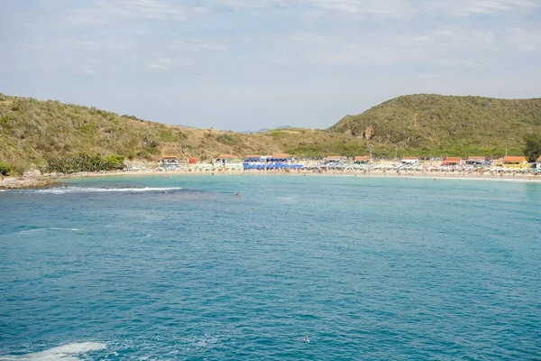 Panoramatický Výhled Pláž Conchas Brazilském Arraial Cabo Letním Dni — Stock fotografie