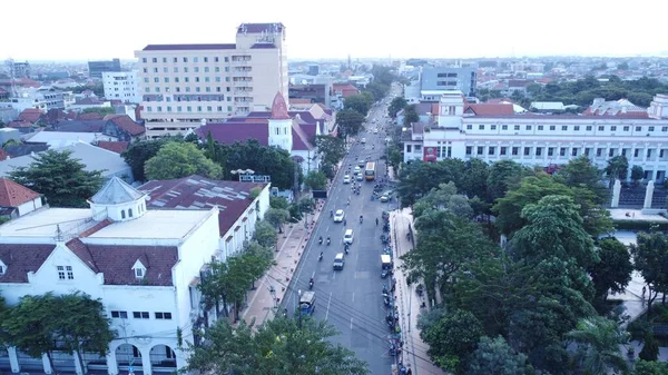 Widok Lotu Ptaka Miasto Surabaya Java Indonezja — Zdjęcie stockowe
