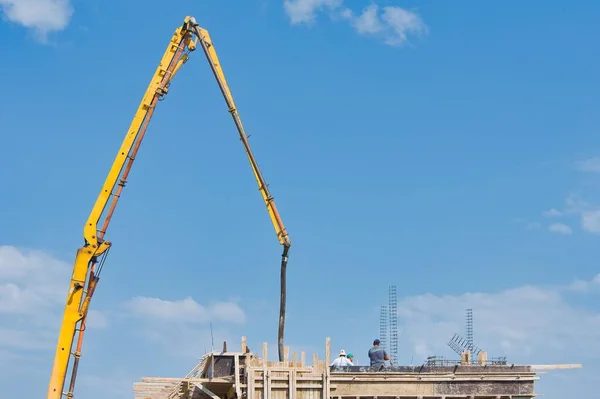 Construção Empresas Construção Uma Casa Quatro Andares — Fotografia de Stock