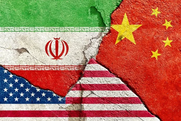 Abstract Iran China United States international countries politics economy conflict concept