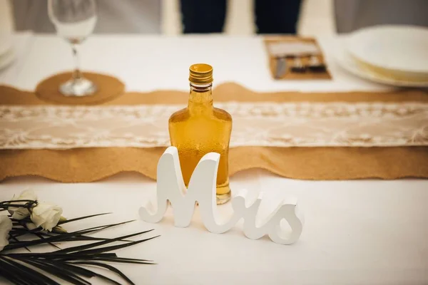 Mrs Decoration Wedding Table — Stock Photo, Image