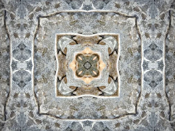 Beautiful Symmetrical Pattern Formed Overlapping Intersecting Natural Stone Textures Backgrounds — Stock Photo, Image