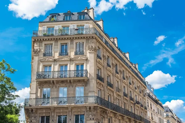 Paryż Piękny Budynek Centrum Miasta Typowy Paryski Elewacji Marais — Zdjęcie stockowe