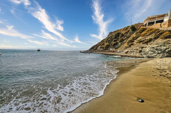 Spiaggia Agali Una Delle Spiagge Più Belle Dell Isola Folegandros — Foto Stock