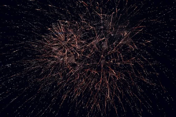 Beautiful Shot Bright Fireworks Night Sky — Stock Photo, Image