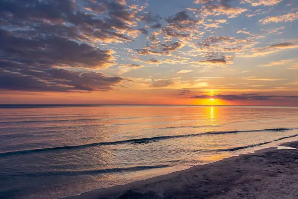 Scenic Landscape Coast Baltic Sea Sunset Lithuania — Stock Photo, Image
